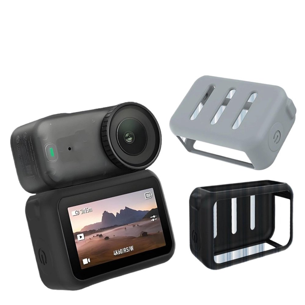 wtohoby Silicone Cover For DJI Osmo Nano, Scratch-Proof Anti-collision All-Round Protetion Nano Action Wearable Camera Case, Dust-resistant, Washable, Fingerprint-proof Sleeve(Gray)