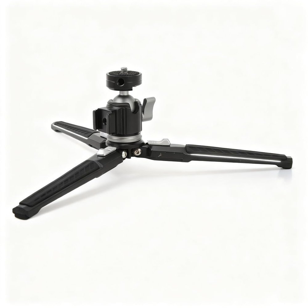 Tabletop Tripod with 360 Degree Rotating Ball Head, 4kg Load Capacity, 1/4 Inch Screws - Anti Slip Aluminum Alloy, Mini Phone Tripod for Camera Projectors and Webcam Adapter