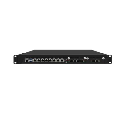 1U Firewall Appliance, OPNsense, VPN, Core I3 9100, RJ67, C246, 8 x 2.5GbE 226-V LAN, 4 x SFP+ 10GbE X710, 2 x SFP+ 82599ES, GPIO, 8G RAM, 128G SSD
