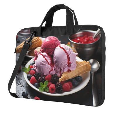 13 Inch Laptop Shoulder Bag Raspberry Ice Cream Computer Bags For Business Travel Office Work Bag Briefcase