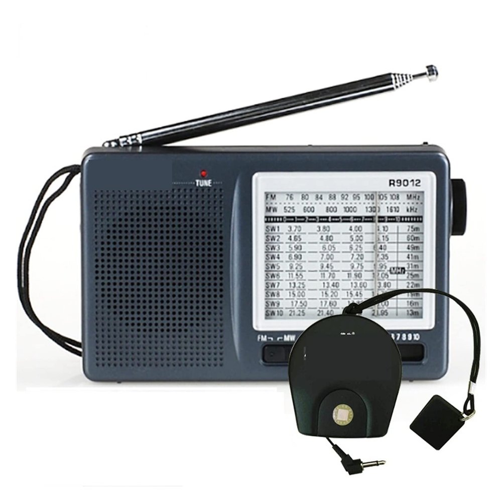 KUYBTU R-9012 Am/Fm/Sw 12 Bands High Sensitivity Shortwave Radio Portable Receiver with An-05 External Antenna Multiband Radio-Only Antenna-U