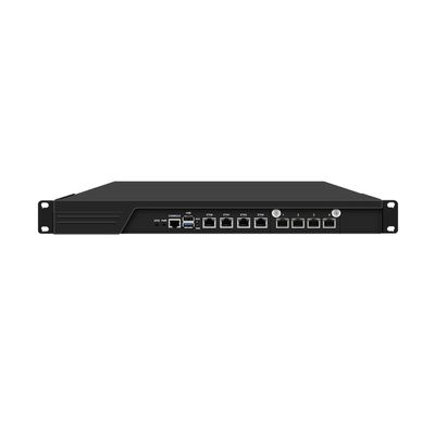 1U Firewall Appliance with Redundancy Power Supply, OPNsense, VPN, Router PC, N100, RJ55, 8 x 226-V 2.5GbE LAN, Console, VGA, GPIO, Dual Power, 8G RAM, 64G SSD