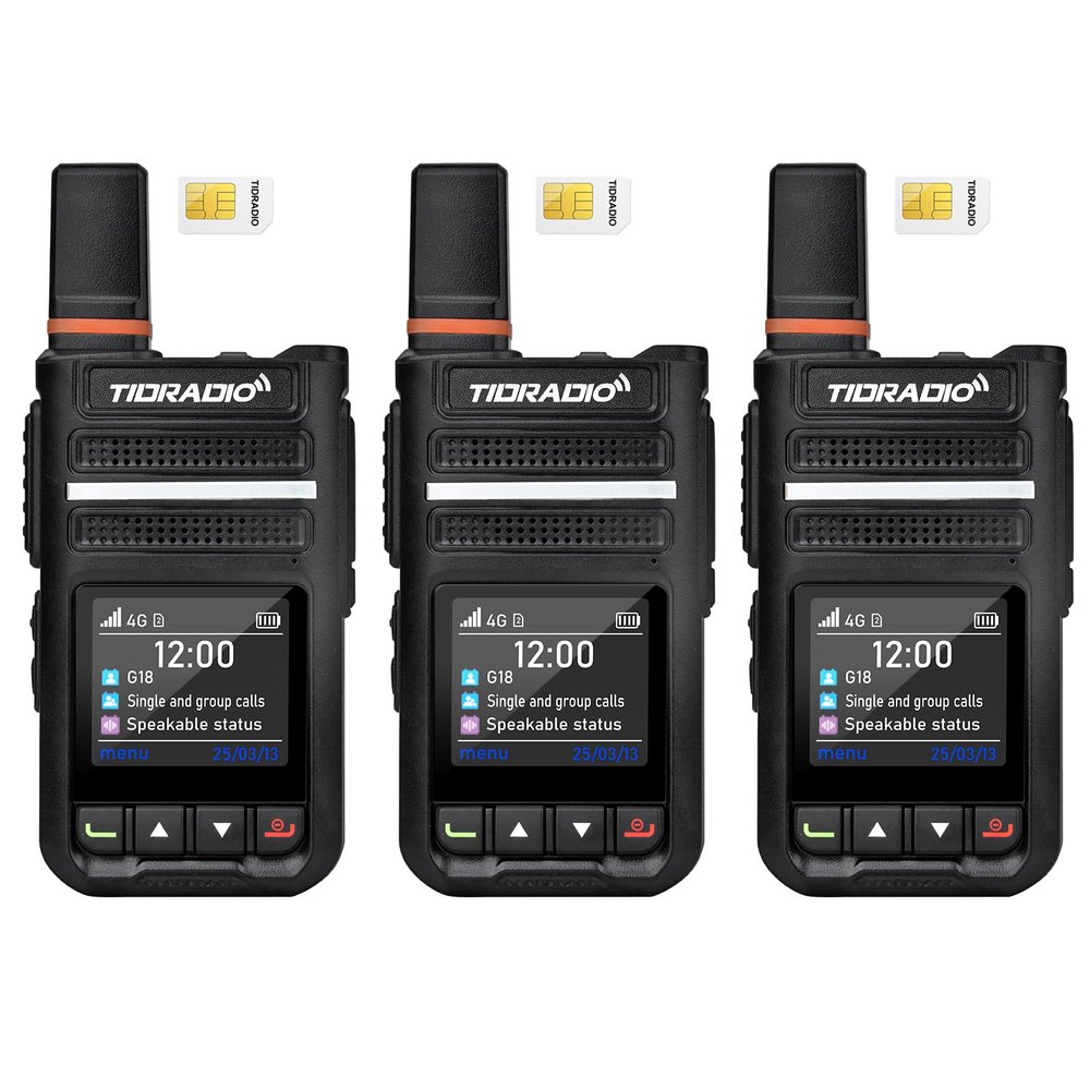 Rapid Unlimited Range PoC Radios TIDRADIO TD-G18,Global 4G LTE PTT Walkie Talkies Nationwide Coverage Across North America(Push-to-Talk) Compatible with TD-M15 for Family Team Management- 3Pack