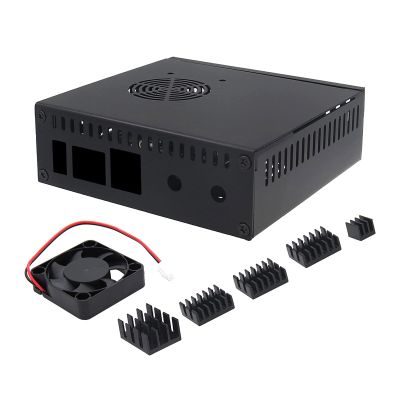 caralin N506 Metal Enclosure Box with Cooling Fan and Heatsinks for 5/5B - Supports NVMe 2280 Installation