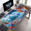 Mouse Pad Woman Gaming Mouse Pad Blue Computer Desk Mat Keyboard Mat with Stitched Edges Waterproof Anti-Slip Rubber Base Smooth Surface PC for Home Office Accessories, Gifts 32x16x0.12inch PjY904 3-N view 1