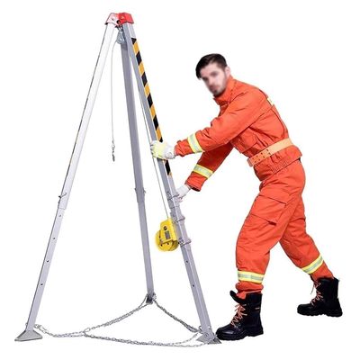 DFEDHF Confined Space Equipment Adjustable Commercial Firefighting Rescue Tripod with Self-Locking Device,Confined Space Tripod Kit Confined Space Tripod Kit Fire Fighting, 2600LBS Winch