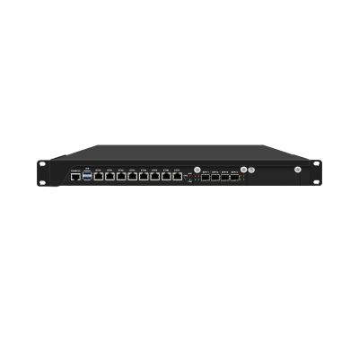1U Firewall Appliance, OPNsense, VPN, Network Security Hardware, Core I5 9400, RJ67, C246, 8 x 2.5GbE 226-V LAN, 4 x SFP+ 10GbE X710, 0 RAM, 0 Storage, Barebone No System