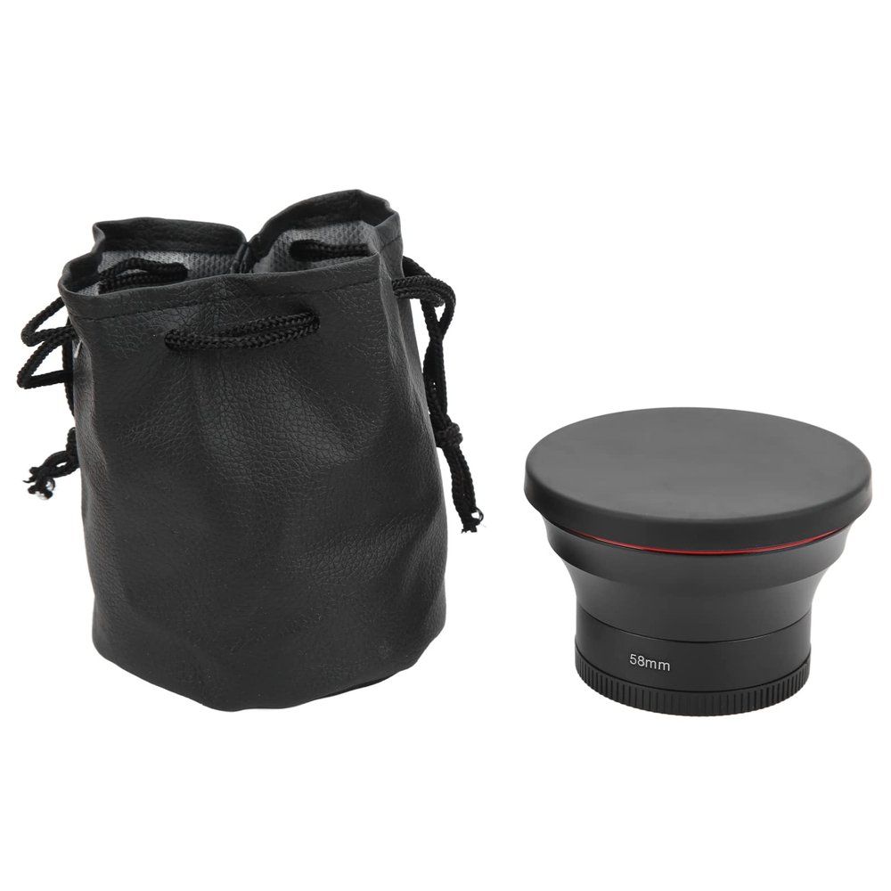 58mm 0.43X Wide Angle Lens with Macro, Optical Glass Camera Lens for Landscape and Portrait Photography - High Light Transmittance, Durable Aluminum Alloy, Compatible 58mm Lenses