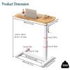 Adjustable Height Rolling Laptop Desk, Foldable Top C Shaped End Table for Couch, Mobile C Side Tables That Slide Under, Modern Coffee Table for Sofa/Bed/Bathtub(80X40X(64~94cm Adjustable)) view 3