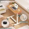 Adjustable Height Rolling Laptop Desk, Foldable Top C Shaped End Table for Couch, Mobile C Side Tables That Slide Under, Modern Coffee Table for Sofa/Bed/Bathtub(80X40X(64~94cm Adjustable)) view 4