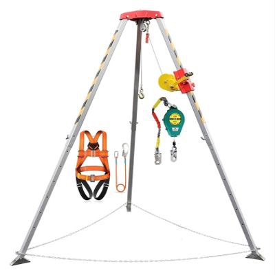 DFEDHF Confined Space Equipment Adjustable Commercial Firefighting Rescue Tripod with Self-Locking Device,Confined Space Tripod Kit with Hoist/Safety Fire Rescue Tools - Re, 2600LBS