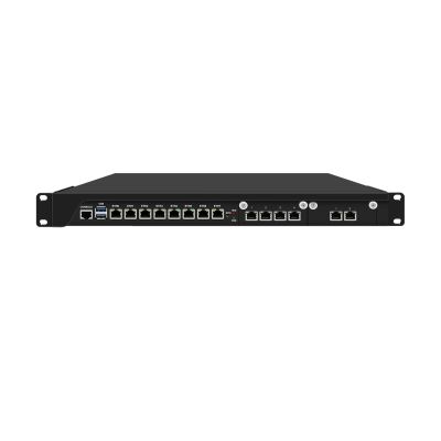 1U Rackable Cabinet Firewall Appliance, OPNsense, VPN, Router PC, Xeon E 2126G, RJ67, Intel C246, 14 x 2.5GbE 226-V LAN, Console, GPIO, 64G RAM, 256G SSD