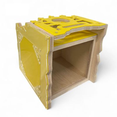 Radio Box for for 1,2,3,4,5,6,7,8, & 9 Equalizer and 1 Radio- Acrylic (Yellow, 5EQ)