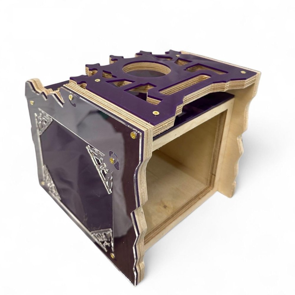 Radio Box for for 1,2,3,4,5,6,7,8, & 9 Equalizer and 1 Radio- Acrylic (Purple, 4EQ)