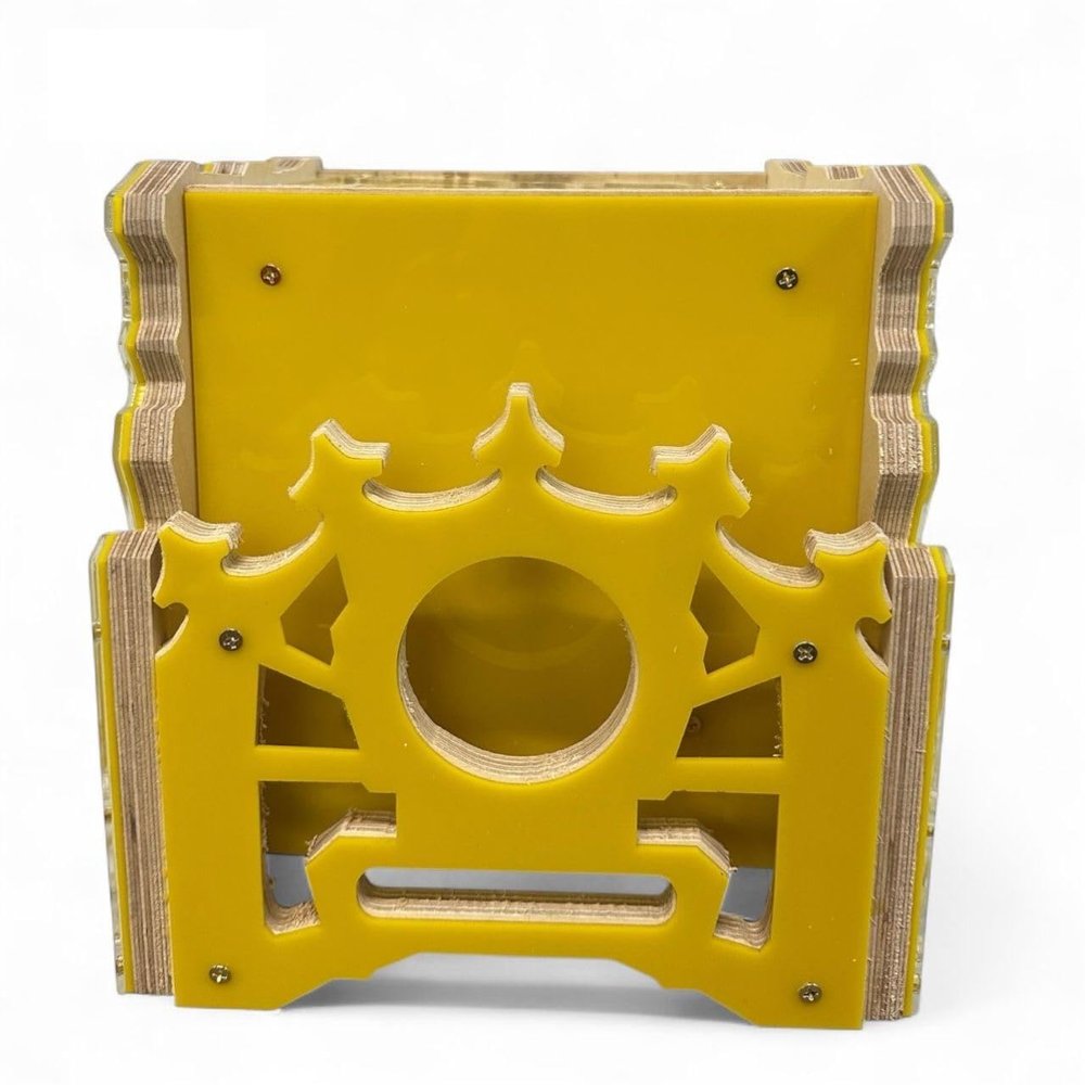Radio Box for for 1,2,3,4,5,6,7,8, & 9 Equalizer and 1 Radio- Acrylic (Yellow, 4EQ)