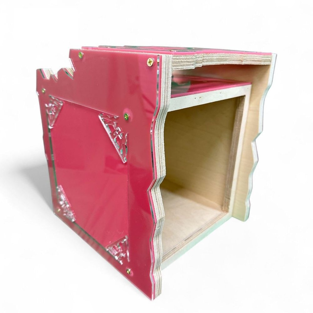 Radio Box for for 1,2,3,4,5,6,7,8, & 9 Equalizer and 1 Radio- Acrylic (Pink, 6EQ)