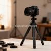 Mini Tripod Stand, Adjustable 3-13cm Desktop Mount Holder for Mobile Phone and Sports Camera - Durable Aluminum Alloy, Universal 1 / 4in Screw, Portable Design (Black) view 3