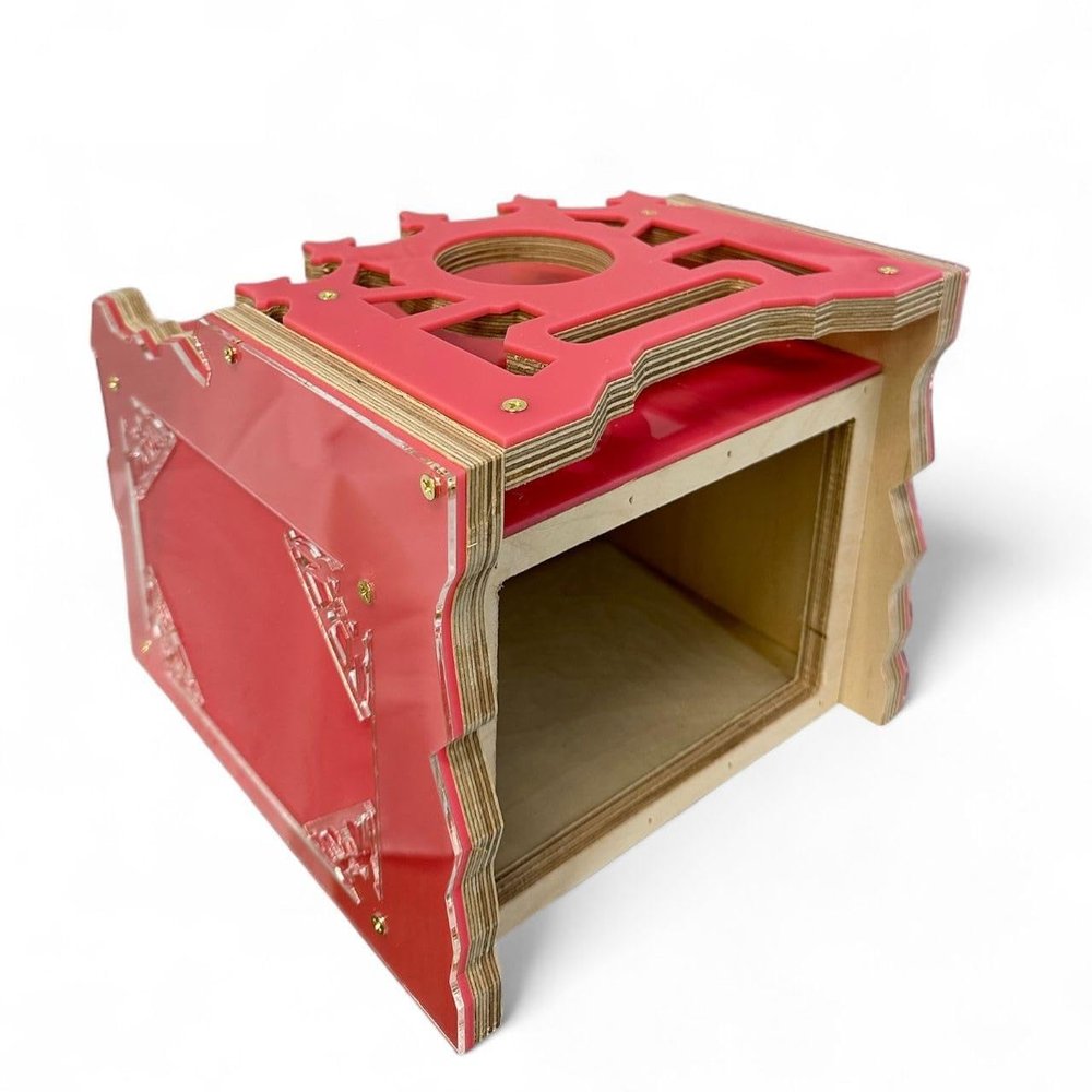Radio Box for for 1,2,3,4,5,6,7,8, & 9 Equalizer and 1 Radio- Acrylic (Pink, 3EQ)