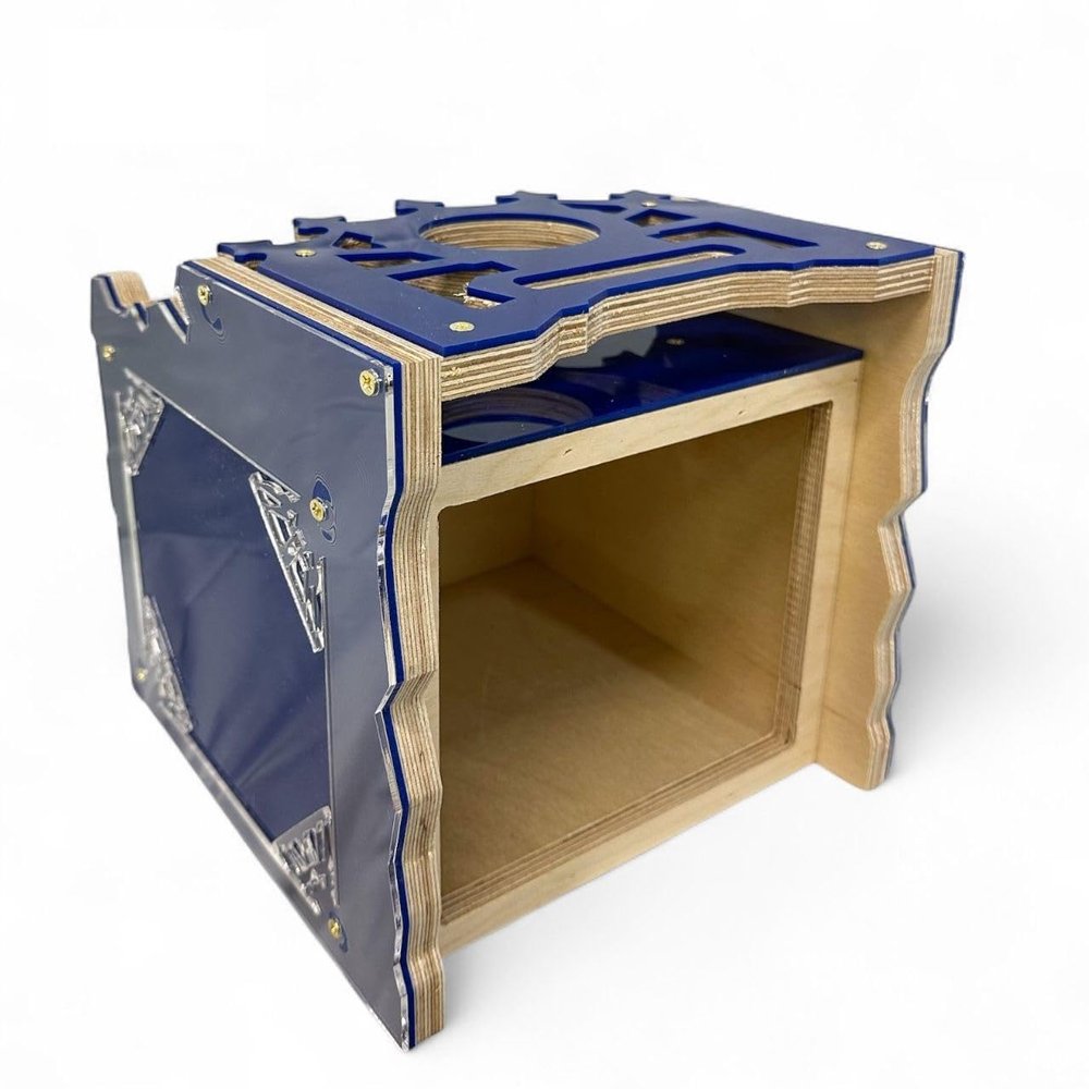 Radio Box for for 1,2,3,4,5,6,7,8, & 9 Equalizer and 1 Radio- Acrylic (Blue, 4EQ)