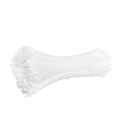 100Pcs Black White Cable Ties Self-locking Plastic Nylon Wire Cable Zip Tie Clamps Fastening Ring Cable Management(White,3x120mm)