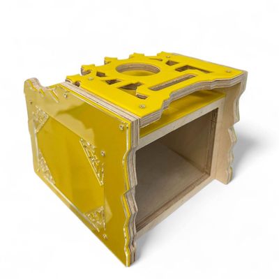Radio Box for for 1,2,3,4,5,6,7,8, & 9 Equalizer and 1 Radio- Acrylic (Yellow, 3EQ)