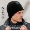 Bluetooth Beanie Hat Headphones for Men Women Winter Warm Wireless Music Fleece Lined Beanie with Earflap Outdoor (US, Alpha, One Size, Navy Blue) view 2