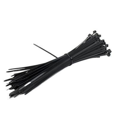 100PCS White & Black Nylon Cable Ties With Organizer Loop Self-Locking Zip Ties Cable Management(Black,2.8X295mm)