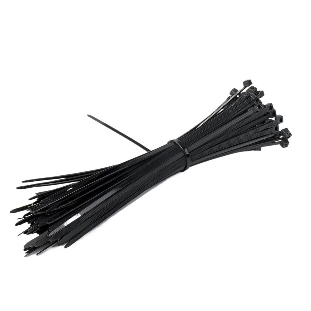 100PCS White & Black Nylon Cable Ties With Organizer Loop Self-Locking Zip Ties Cable Management(Black,2.8X295mm)