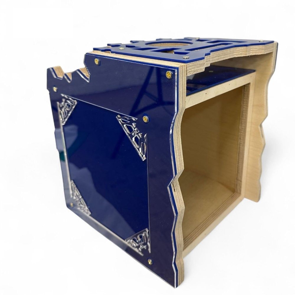 Radio Box for for 1,2,3,4,5,6,7,8, & 9 Equalizer and 1 Radio- Acrylic (Blue, 6EQ)