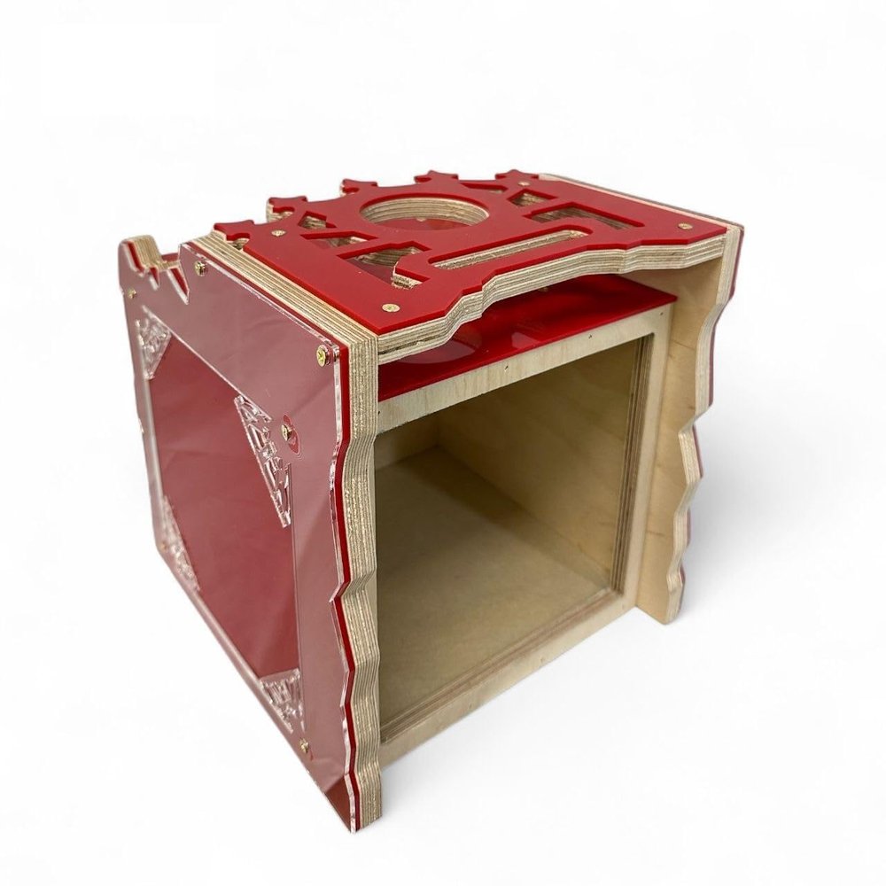 Radio Box for for 1,2,3,4,5,6,7,8, & 9 Equalizer and 1 Radio- Acrylic (RED, 5EQ)