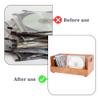DICOSMETIC 1Pc Wooden CD Storage Box Holder Wood CD Cases CDs Rack Shelf Wooden DVDs Display Box with Handles Peru Drinkware Organizer for Movie Cases Music Cassette Tapes Record Crates view 4
