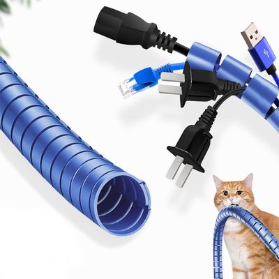 Spiral Cable Wrap -0.8In-9.84Ft Spiral Wire Wrap Cord Covers Bundle Sleeve Hose for Computer Electrical Wire Organizer(Dia 20mm-Length 3m,Blue 1PCS