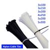 100PCS Nylon Cable Ties Cable Wire Ties Self Lock Plastic Zip Ties Cable Management(White,3x150mm) view 2