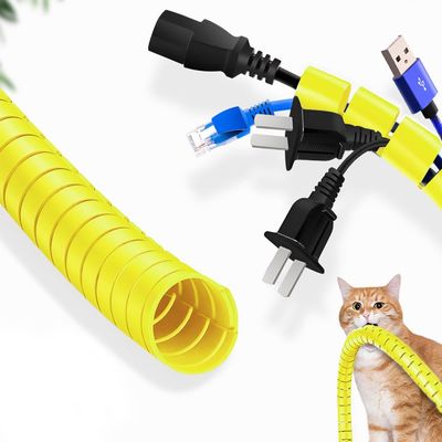 Spiral Cable Wrap -0.32In-3.28Ft Spiral Wire Wrap Cord Covers Bundle Sleeve Hose for Computer Electrical Wire Organizer(Dia 8mm-Length 1m,Yellow 1PCS