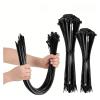 100pcs Black Cable Ties High Tensile Strength, Self-Locking For Home Office Cord Management Cable Management(3.6X40cm) view 1