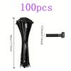 100pcs Black Cable Ties High Tensile Strength, Self-Locking For Home Office Cord Management Cable Management(3.6X40cm) view 2