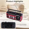 BAIJIALI Portable Cassette Player with AM/FM/SW Radio & BT view 4