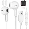 2 Pack USB Earbuds with Microphone for PC Chromebook Laptop School,7.5 Ft USB A Headphone Wired for Computer, USBA Headset with Mute in-Line Volume Control Stereo Noise Cancelling Call Cord Earphone view 2