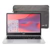 acer Chromebook 315 15.6 inch FHD IPS Display Laptop, Intel Celeron N4500, 4GB RAM, 64GB eMMC, Pure Silver, Chrome OS, Protective Sleeve Included view 3
