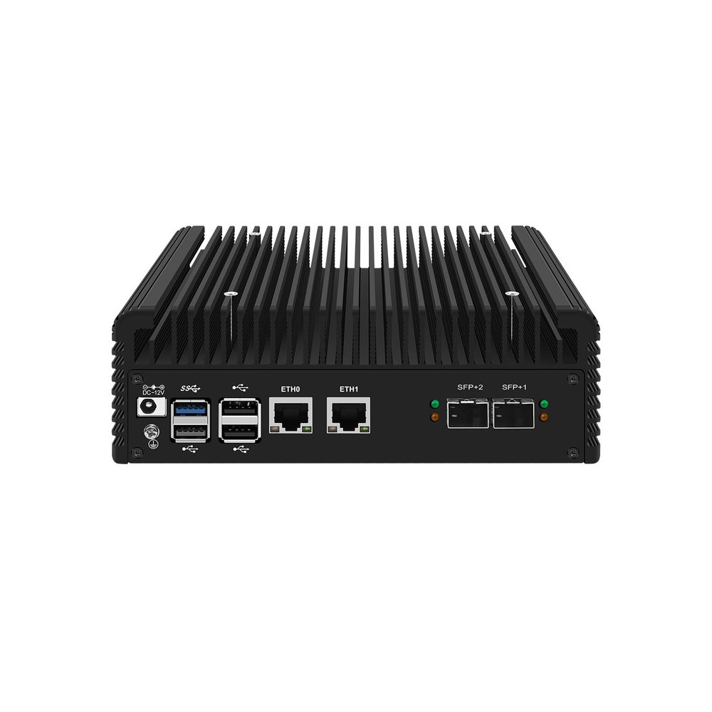 ANDAQI Firewall Appliance, Mini PC, OPNsense, VPN, Router PC, N100, RJ71, 2 x 2.5GbE LAN, 2 x SFP+ 10GbE 82599ES, 2 x HDMI, TF, Type-C, 32G RAM, 256G SSD