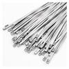 100Pcs Stainless Steel Cable Ties 4.6mm Heavy Duty Self-Locking Zip Tie Multi-Purpose Metal Exhaust Wrap Locking Cable Management(4.6x100mm) view 1