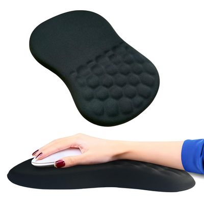 llsxi Ergonomic Mouse Pad Wrist Support,Memory Foam Wrist Rest Mousepad for Relieve Wrist Fatigue,12x8inch Comfortable Massage Design Mouse Mat,Office&Game Mouse Pad for Laptop,Computer,Black