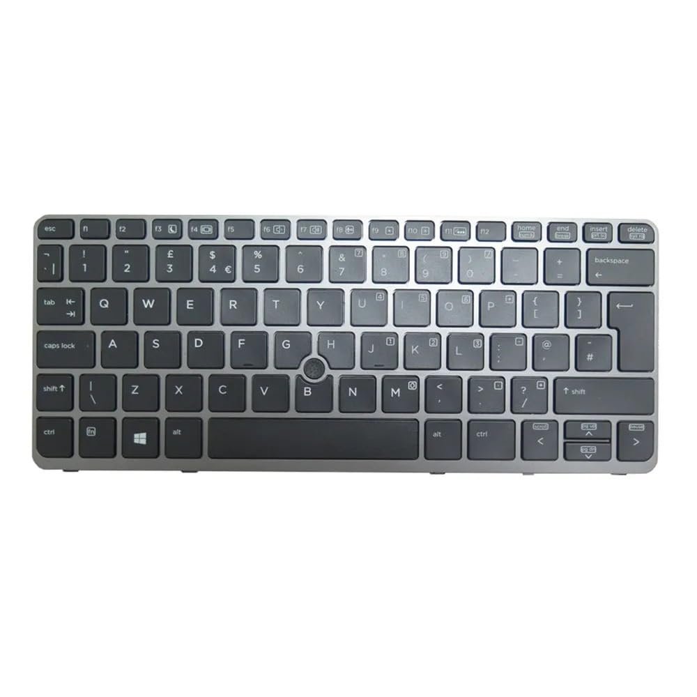 for EliteBook 820 G1 G2 720 725 Laptop Backlit UK Keyboard for HP 9Z.N9WBV.10U 735502-031 730541-031 NSK-CR1BV Black(with Gray Frame)