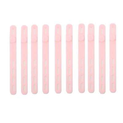 10Pcs Colorful Silicone Cable Ties Adjustable Reusable Heavy Duty Organizer Management For Fastening Cords And Wires Cable Management(Pink)