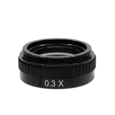 Microscope Accessories Kit 0.3X 0.5X 0.35X 2.0X Barlow Auxiliary Objective Glass Lens 43MM for 180X 200X 300X C-Mount Lens Industry Video Microscope Camera Microscope Slides(0.3X)
