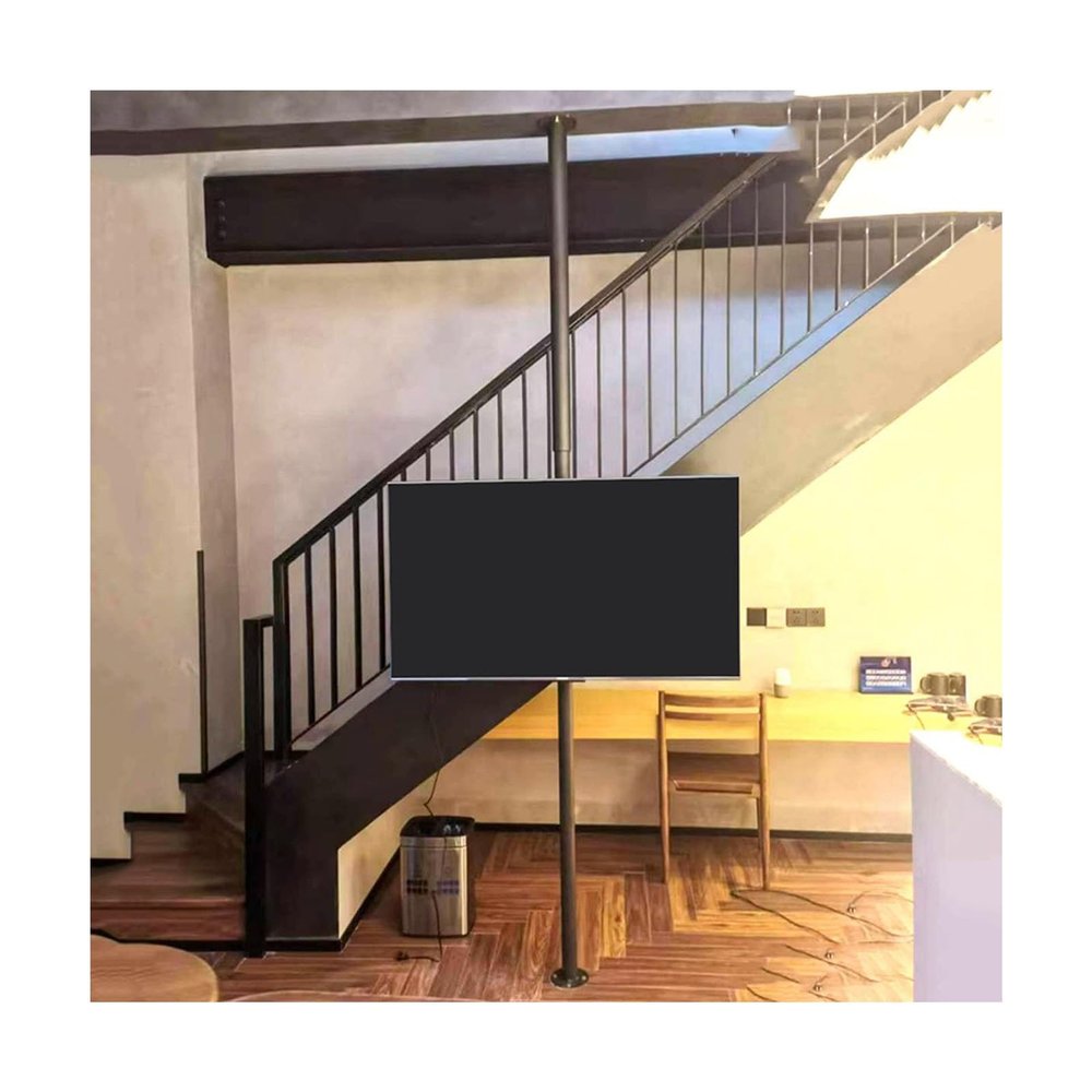GJZDPMY Height Adjustable TV Stand with 360 Rotating Bracket, Swivel Floor Mount for 32-75 Inch TVs, Max VESA 600x400mm, Adjustable Height 110-135cm, Sturdy and Versatile