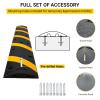 6 Ft Rubber Speed Bump (2 Pack) - Heavy Duty 25000 Lbs Load Capacity, 2 Channel Cable Protector Ramp for Driveway, Road, Parking Lot - Asphalt/Concrete/Gravel Installation, Includes 8 Bolt Spikes view 2