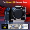 YANZUO Full Camera Cage for Canon EOS R5, Lightweight 6061 Aluminum Alloy Rig Stabilizer with Cold Shoe Mount, Arca-Swiss Base & 1/4" Threaded Holes for Gimbal, Video Filming (Titanium) view 2
