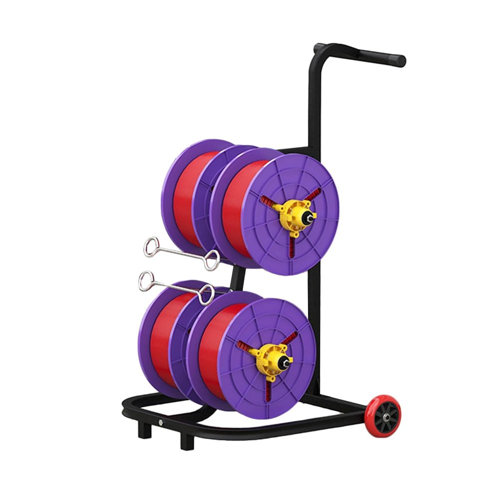 4/6/8 Axle Cable Caddy,Wire Spool Rack with Wheels,Removable Electrical Wire Spool Holder Cart,for Retail Industrial Wire Pullers(4 reel)