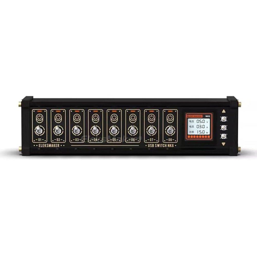 8 Port USB Docking Station, 8 Ports USB C Splitter, 10 Levels Brightness Adjustment, 1.54-inch IPS Color Screen, 8-Way Switch Total, Voice Control Function, for Phones, Tablets, and Gadgets